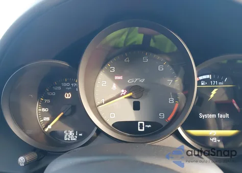 2020 Porsche 718 Cayman Gt4 z USA, uszkodzony, nr VIN WP0AC2A89LS289416